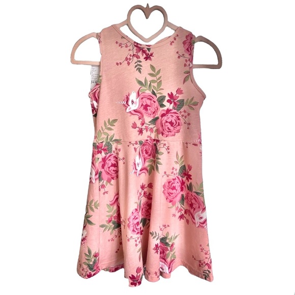 THE CHILDREN’S PLACE | NWT Girls Floral Cut Out Dress in Pink Melon | XS (4) - Picture 2 of 10